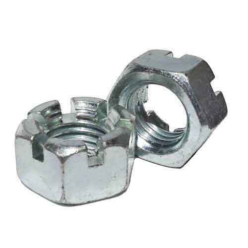 SHNF138 1-3/8"-12 Slotted Finished Hex Nut, Fine, Zinc